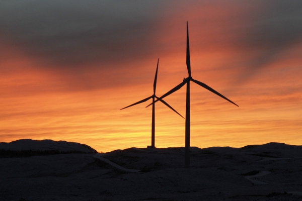 Carraig Gheal Wind Farm sunset
